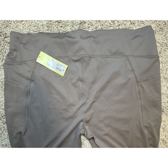 All In Motion Everyday Soft Style High-Rise 7/8 Leggings Pockets Taupe 4X NEW - Picture 3 of 10